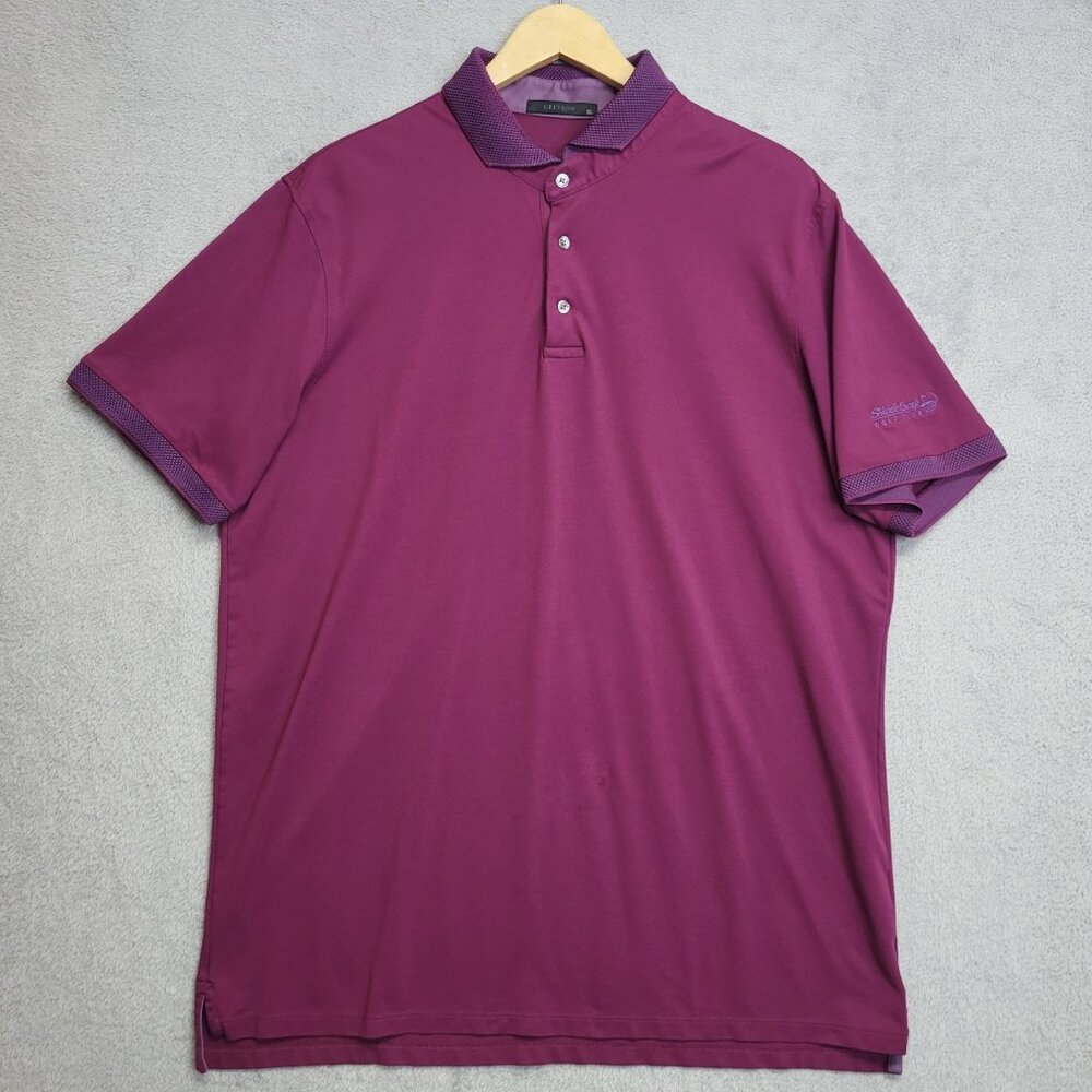 Greyson Shirt Mens XL Purple Polo Performance Shingle Creek Golf Club Distressed